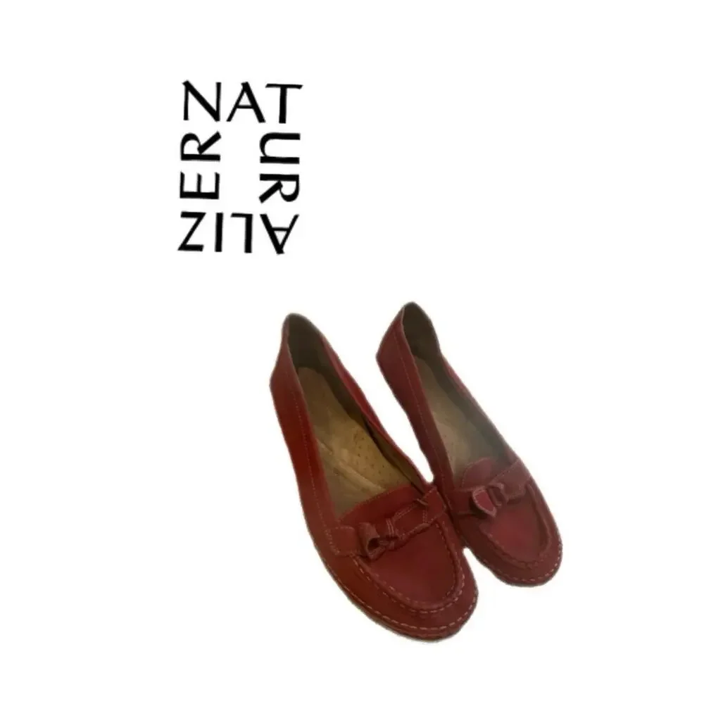 Levity Red Leather Slip On Loafers Sz. 10